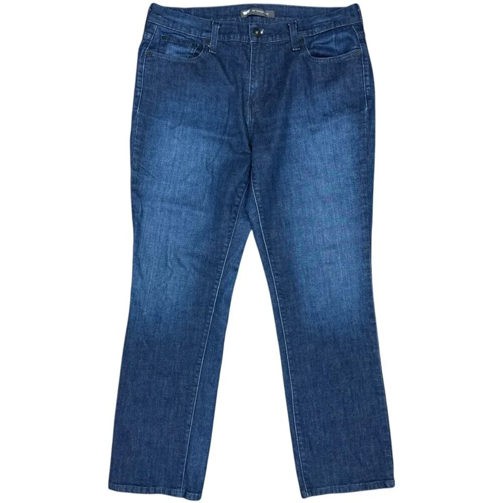 EUC Women's LEVI'S 505 Straight Leg Dark Wash Jeans |‎ Size 12S